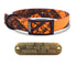 1" Hunting Camo Nylon D Ring Dog Collar with Brass Name Plate