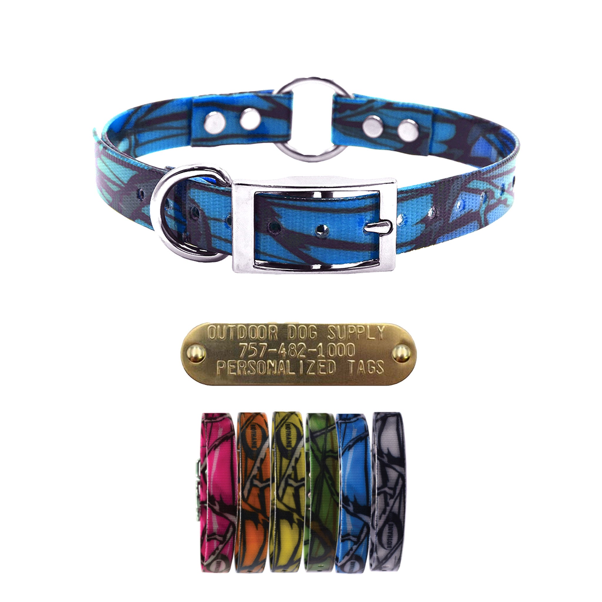 3/4" Pattern Premium Glow Tuff Center Ring Dog Collar