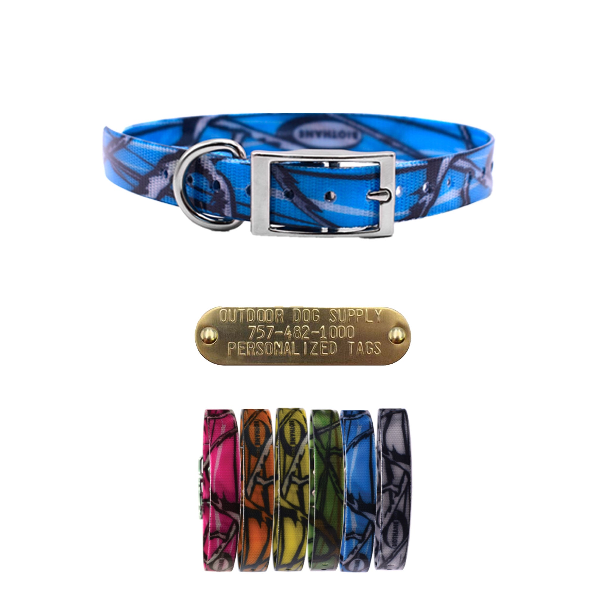 3/4" Pattern Premium Glow Tuff D Ring Dog Collar