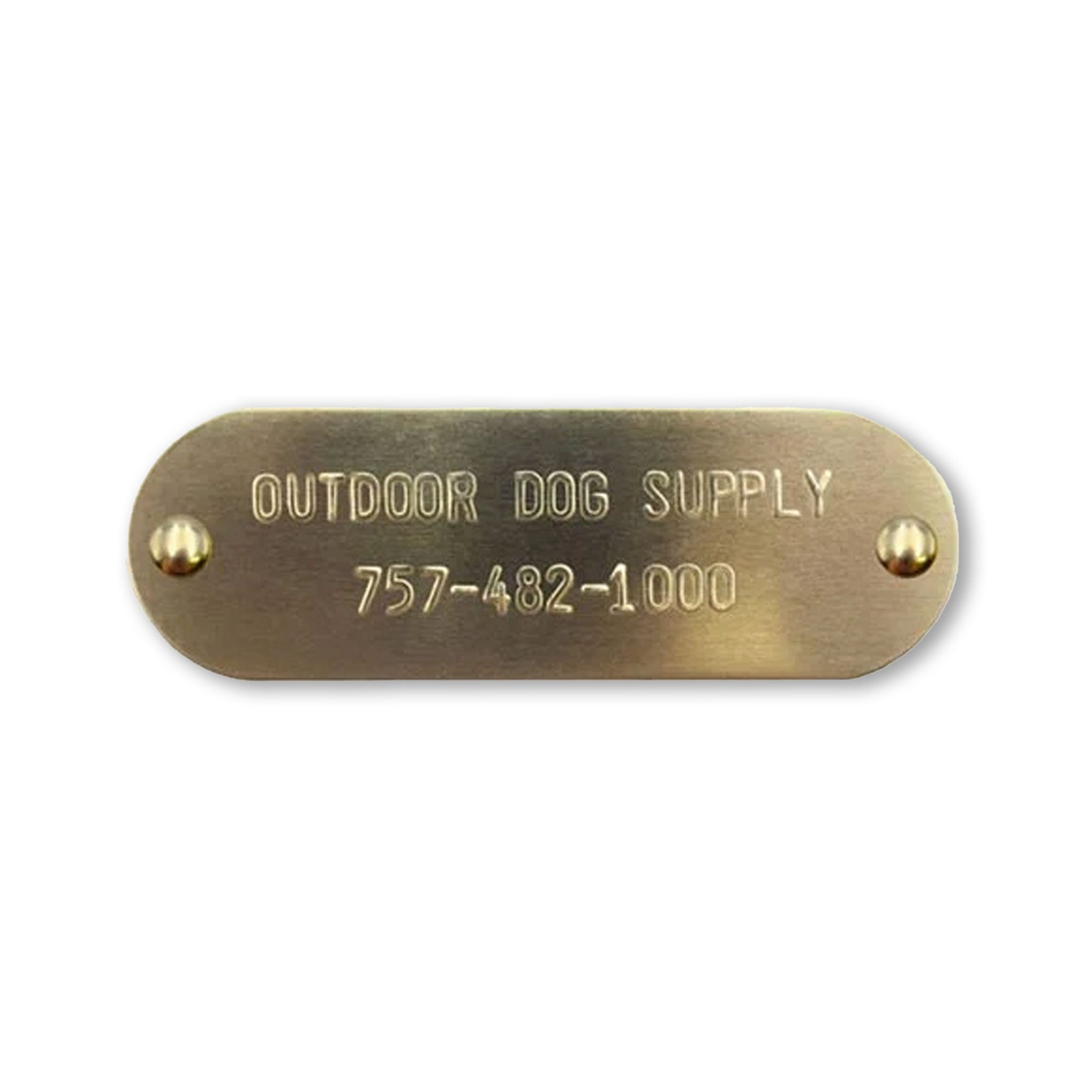 Custom 1" x 3" Raised Lettering Brass Dog Collar Name Tags - Only $2 after the first one