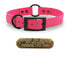 1" Solid SoftFlex Beta Center Ring Dog Collar with Brass Name Plate